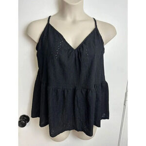 Maurices Sheer Black Tank Top Size Large #0467